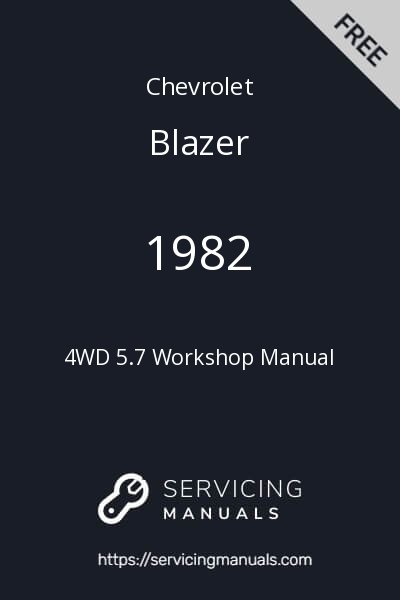 1982 Chevrolet Blazer 4WD 5.7 Workshop Manual Image