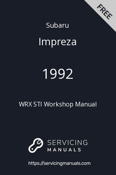 1992 Subaru Impreza WRX STI Workshop Manual Image