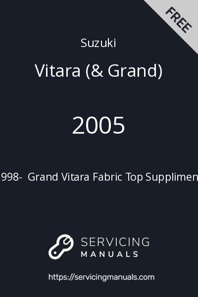 1998-2005 Suzuki Grand Vitara Fabric Top Suppliment Image