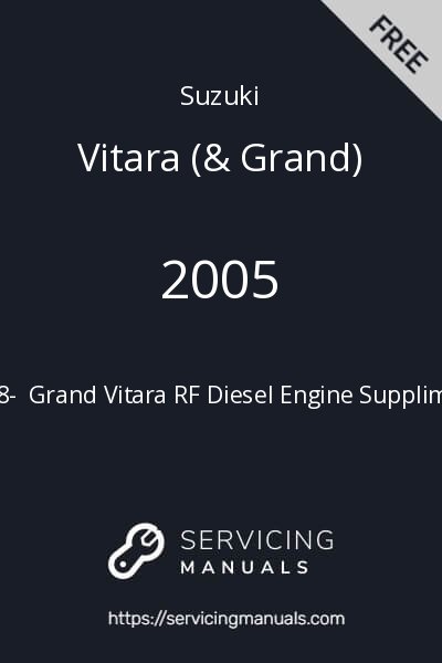 1998-2005 Suzuki Grand Vitara RF Diesel Engine Suppliment Image